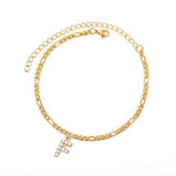 Pulsera de Tobillo Personalizada con Iniciales - Oro/Plata
