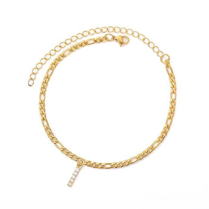 Pulsera de Tobillo Personalizada con Iniciales - Oro/Plata