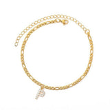 Pulsera de Tobillo Personalizada con Iniciales - Oro/Plata