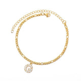 Pulsera de Tobillo Personalizada con Iniciales - Oro/Plata